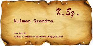 Kulman Szandra névjegykártya
